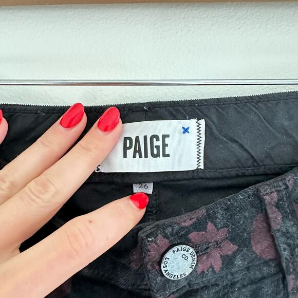 PAIGE Verdugo Ultra Skinny Floral Corduroy Pants - Picture 6 of 7